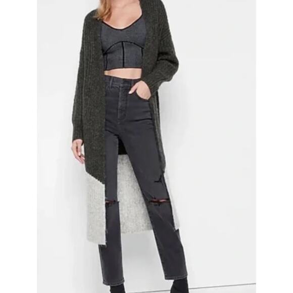 Express Black and Gray Cardigan Sweater - Picture 2 of 6